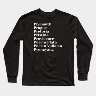 Cities starting with the letter, P, Pin, Tote, Mug Long Sleeve T-Shirt